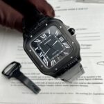 Cartier Santos De Cartier Full Black Replica 1:1 Watch Factory BV 39.8mm - Image 3