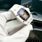 Richard Mille RM07 Super Clone Watches White Ceramic Rubber Strap Automatic Movement 36mm
