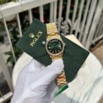 Rolex Replica 1:1 Watch Day-Date Green Dial With Diamonds EW 36mm