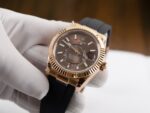 Rolex Replica 1:1 Watch Sky Dweller Chocolate Dial Rubber Strap 42mm - Image 5