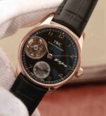 Replica IWC AZ Portuguese Flying Tourbillon SS Black Dial Leather Strap - Image 2