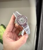 Patek Philippe Nautilus 7118 Replica 11 Watch Ruby Red + Moissanite Diamonds 35.2mm - Image 4