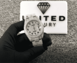 Rolex Datejust 116300 White Gold Diamond Arabic Dial Iced Out Replica - Image 3