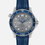 Seamaster Diver 300M Co-Axial Master Chronometer 42mm Grey Dial On Rubber Strap(1:1 replica)