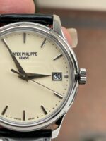 Replica PATEK PHILIPPE Calatrava ZF 5298p Date off White Dial SS bezel ZF factory - Image 3