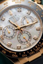 Rolex Daytona 116518 White Mother of Pearl Dial Rep 11 Watch With Moissanite Diamond Clean Factory 40mm - Image 9