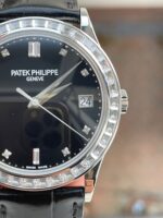 Replica PATEK PHILIPPE Calatrava ZF 5298p Date Sweep Seconds in Diamond Bezel Black Dial ZF factory - Image 7