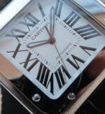 Replica Cartier V6 Santos 100 41mm White Dial Black Leather Strap A2824 - Image 2