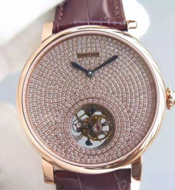 722A6C4A-239D-49D3-6721-BA67F3181105.jpg Replica Cartier Rotonde De Cartier Tourbillon RG Diamonds Dial - Image 1