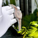 Rolex DateJust Replica Watch Custom Gold Wrapped + Moissanite Diamonds Hong Kong 41mm - Image 6