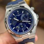 Vacheron Constantin Overseas Dual Time 47450 Replica Watches Blue Dial Rubber Strap 9F Factory 42mm - Image 3