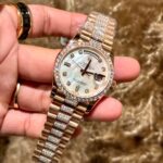 Rolex Best Replica Watch Day-Date Dial Mother Of Pearl Custom Gold Wrapped GMF 40mm - Image 4
