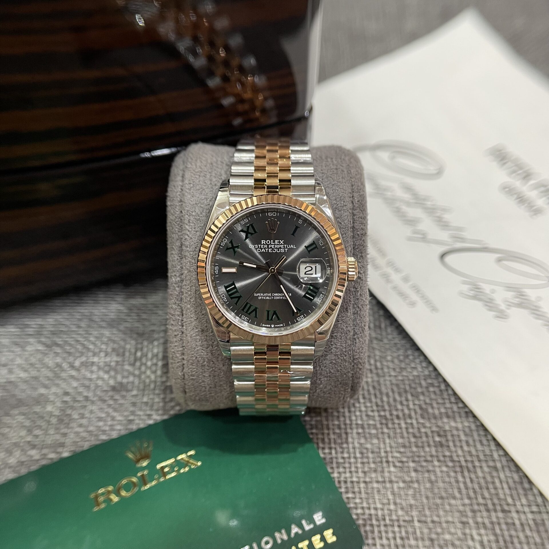 7383D60C-F80D-93D0-CCE4-21AB4CE00CD9.jpg Rolex DateJust 126231 Wimbledon Dial Replica Watch Demi Strap VS Factory 36mm - Image 1