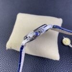 Fake Patek Philippe Replica Watch 5724G-001 Nautilus 40mm Black-Blue Baguette Diamond Bezel Moon Phase Date White Gold Leather Automatic GRF(1:1 replica) - Image 5