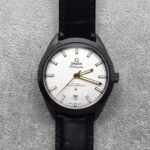 Replica Omega Globemaster Master DLC RG Pointer White Dial Leather Strap A8900