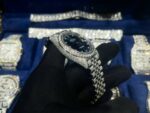 Rolex Best Replica Watch DateJust Dial Blue Custom Full Diamonds Moissanite 41mm - Image 7
