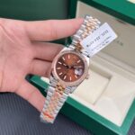 Rolex Rep 11 Watch DateJust 18K Rose Gold Wrapped Chocolate Dial GM Factory 36mm - Image 4