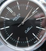 Replica Rolex MK Cellini Time 50509 SS Black Dial Leather Strap A3165 - Image 2