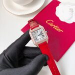Santos Demoisell Santos Platinum Diamonds Collection – Steel Mini – Red(1:1 replica) - Image 3