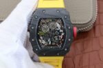 Replica Richard Mille RM035-02 Rafael Nadal FC Titanium Case KVF Skeleton Dial Red Yellow Rubber Strap MIYOTA8215