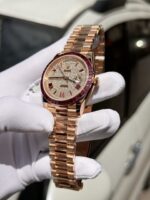 Rolex Best Replica Watch Day-Date Custom Ruby Red   Baguette Moissanite Diamonds GM Factory 40mm - Image 5