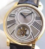 Replica Cartier Rotonde De Cartier Tourbillon YG Leather Strap - Image 2