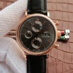 Replica IWC V6 Portofino IW391021 Chronograph RG Gray Dial Leather Strap