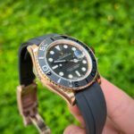 Rolex Replica 1:1 Watch Yacht-Master Rose Gold Plated Rubber Strap 40mm - Image 4
