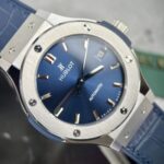 Hublot Classic Fusion Titanium Replica Watch Blue Leather Strap JJF 38mm - Image 3
