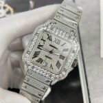 Cartier Santos High Quality Replica Watch With Stone Bezel 39.8mm - Image 2