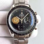 Replica Omega Speedmaster Apollo 11 40th anniversary Black Dial SS Bracelet Manual Winding
