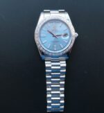 Replica Rolex Day-Date SS Diamonds Bezel Ice Blue Dial Crystal Markers SS Bracelet A3255 - Image 7