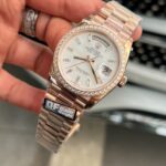 Rolex Day-Date Dial MOP Replica Watch Weight 158 ??Grams Bezel Moissanite Diamonds QF Factory 36mm - Image 5
