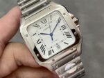 Fake cartier watch Santos large model mechanical movement Silver Dial Stainless Steel WSSA0018 BVF(1:1 replica) - Image 8
