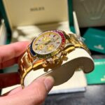Rolex Daytona 116598RBOW Refined Moissanite   Synthentic Gemstone 18K Gold Wrapped 40mm - Image 6