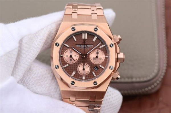 7BEE0CD7-FD71-F836-F91C-7A3D6FD29103.jpg Replica Audemars Piguet Royal Oak Chronograph RG JHF Brown/RG Dial RG Bracelet A7750 - Image 1