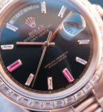 Replica Rolex Noob Day-Date 218399 RG Black Dial Bracelet A3255 - Image 6
