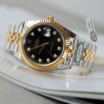 Rolex DateJust Replica Watches Black Dial Moissanite Diamonds Clean Factory 41mm - Image 4