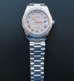 Replica Rolex Day-Date 218399 Roman Numerals SS Full Diamonds A3255 - Image 7