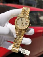 Rolex Day-Date Solid Gold Wrapped Replica Watch With Moissanite 40mm - Image 3