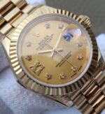 Replica Rolex DateJust 31mm Fluted Bezel RG Case RG Gold Dial A2235 - Image 3