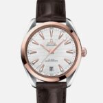 Seamaster Aqua Terra 150M Co-Axial Master Chronometer 41mm Two-Tone Sedna Gold White Dial On Leather Strap(1:1 replica)