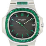 Patek Philippe Aftermarket 5711 Nautilus White Gold with Emeralds(1:1 replica)