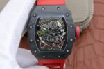 Replica Richard Mille RM035-02 Rafael Nadal FC Titanium Case KVF Skeleton Dial Red Rubber Strap MIYOTA8215