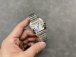 Fake Cartier watch Santos medium model Manufacture mechanical movement Steel Silver Dial WSSA0029 AF(1:1 replica) - Image 6