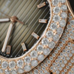 Patek Philippe Nautilus 5711 Replica Watch Gold Wrapped + Moissanite Diamonds Hong Kong Custom 40mm - Image 8