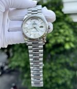 Rolex Day-Date Replica Watch Custom Mother Of Pearl   Moissanite Diamonds Baguetee 40mm - Image 3