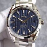 Replica Omega XF Seamaster Aqua Terra Blue Textured Dial SS Bracelet A8500