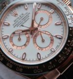 Replica Rolex Daytona 116515 Noob White Dial Black Leather Strap A7750 - Image 3