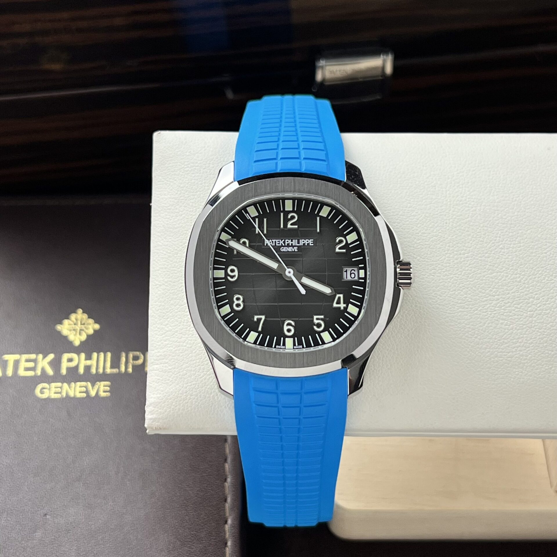 816B19F4-3FCD-17E0-42B3-336DEFA7BD5A.jpg Patek Philippe Replica Watches 5167A Blue Rubber Strap 3K Factory 40mm - Image 1